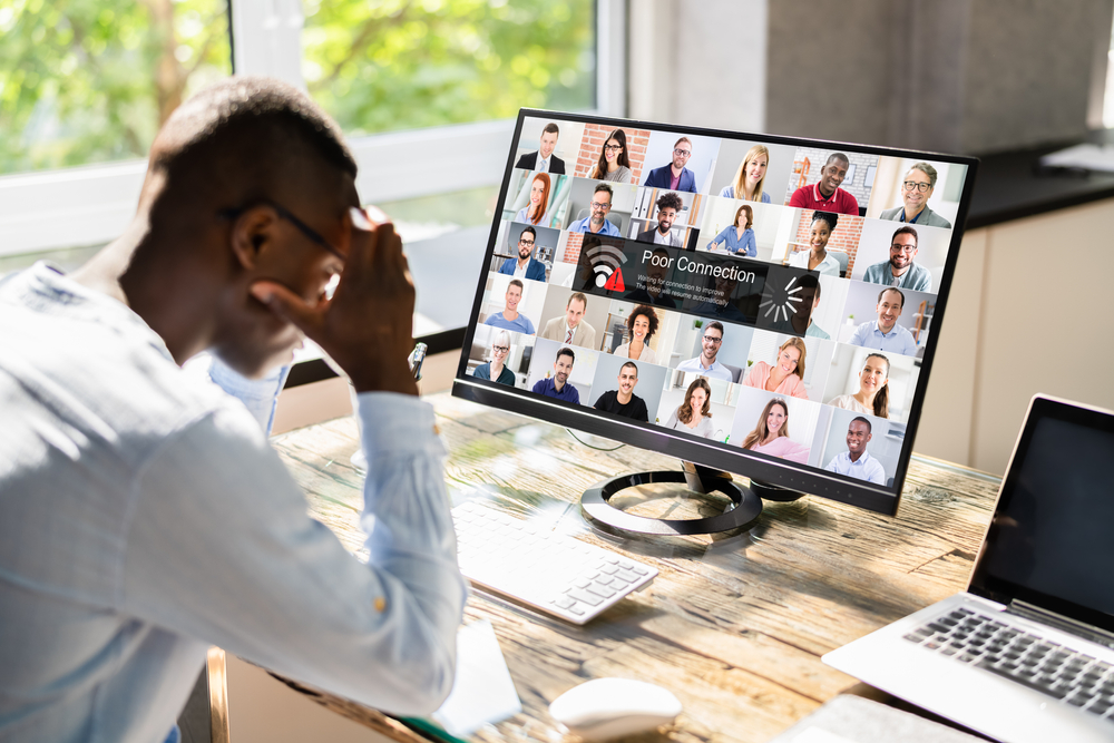 Online Video Meeting Bad Connection And Poor Signal